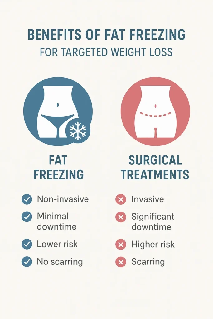 graphic showing the benefits of fat freezing Greater London (Bexley)