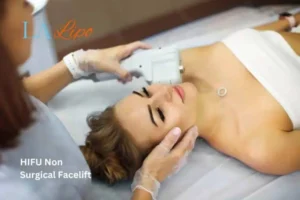 Woman having Hi-Fu to reduce wrinkles Greater London (Bexley).