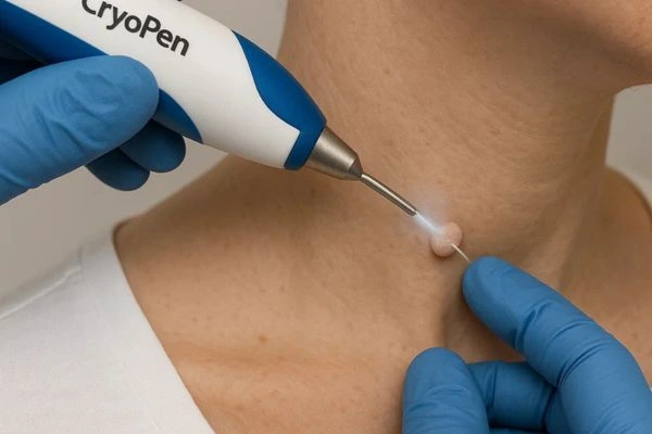 Person receiving Cryotherapy skin tag removal Greater London (Bexley)