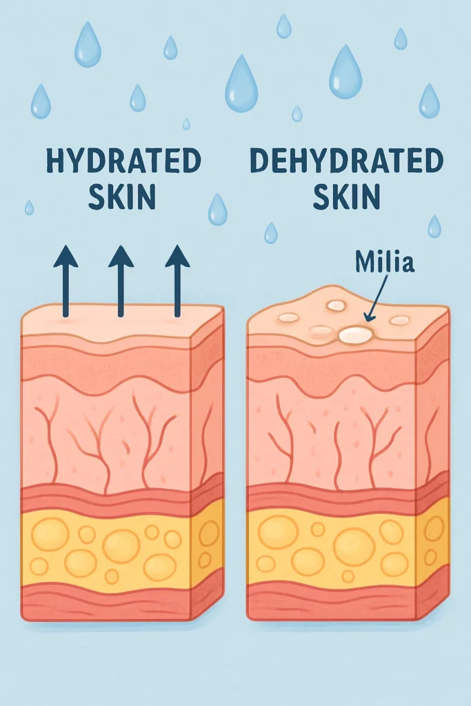 The importance of hydration and milia production Greater London (Bexley)