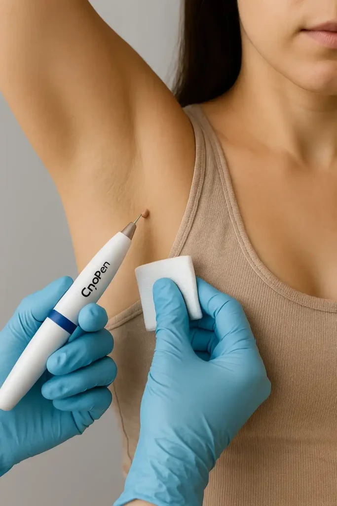 woman having cryopen to remove underarm skin tags Greater London (Bexley)