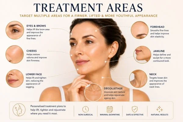 Areas of treatment for the ultimate lift tighten treatment Greater London (Bexley)